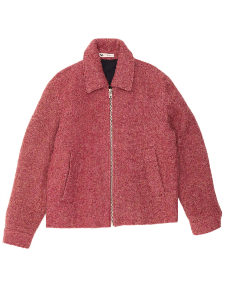 Zara Mujer Cazadora Bomber UK 40 Poliéster Rosa Mediano