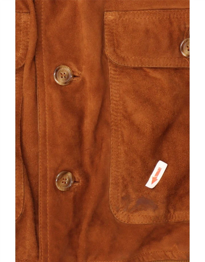 Chaqueta bomber de ante vintage para hombre IT 48 Beige medio