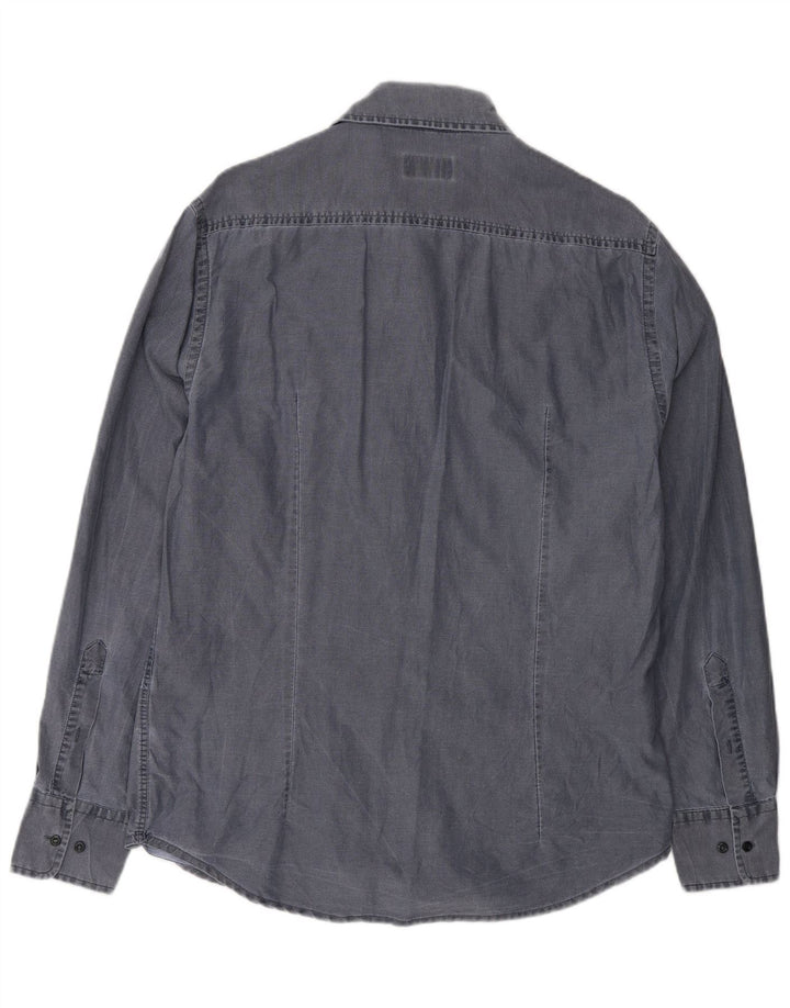 Camisa Kappa Hombre Grande Azul Marino Algodón