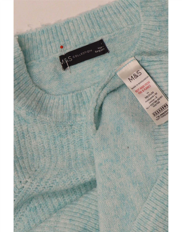 Marks & Spencer Jersey extragrande con cuello barco para mujer, talla 44, color azul medio