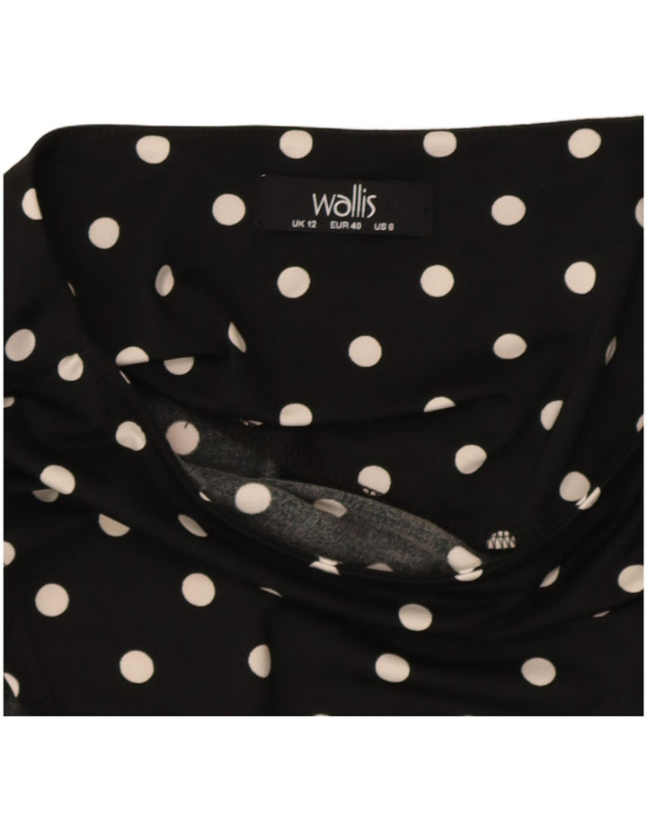Wallis Vestido acampanado sin mangas para mujer UK 42 Mediano Lunares negros