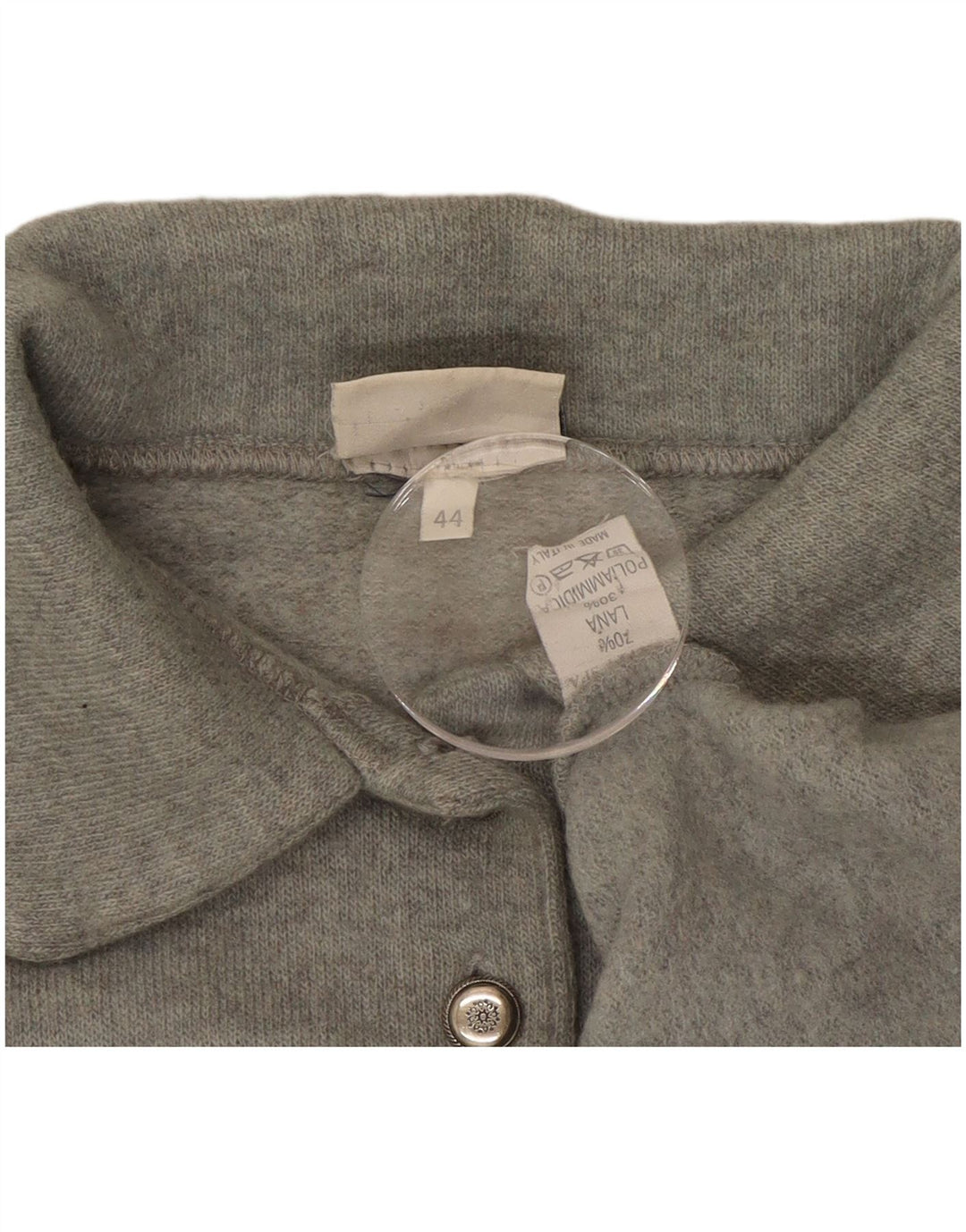 TRUSSARDI Jersey extragrande con cuello tipo polo para mujer IT 44 Lana gris medio