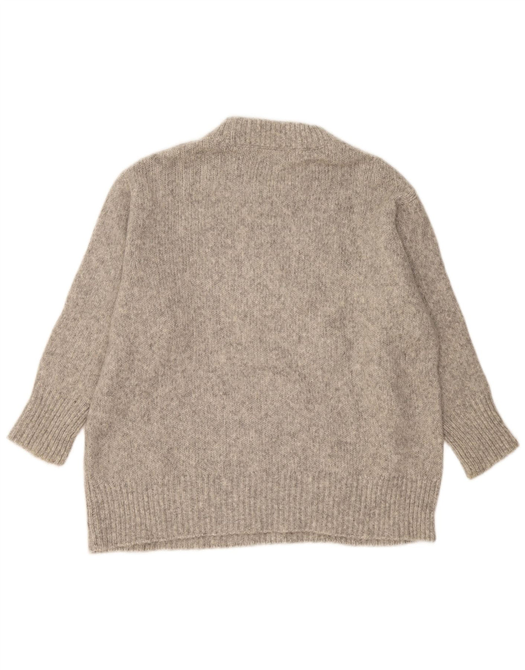 Zara Mujer Suéter De Cuello Redondo De Gran Tamaño UK 10 Pequeño Gris Moteado