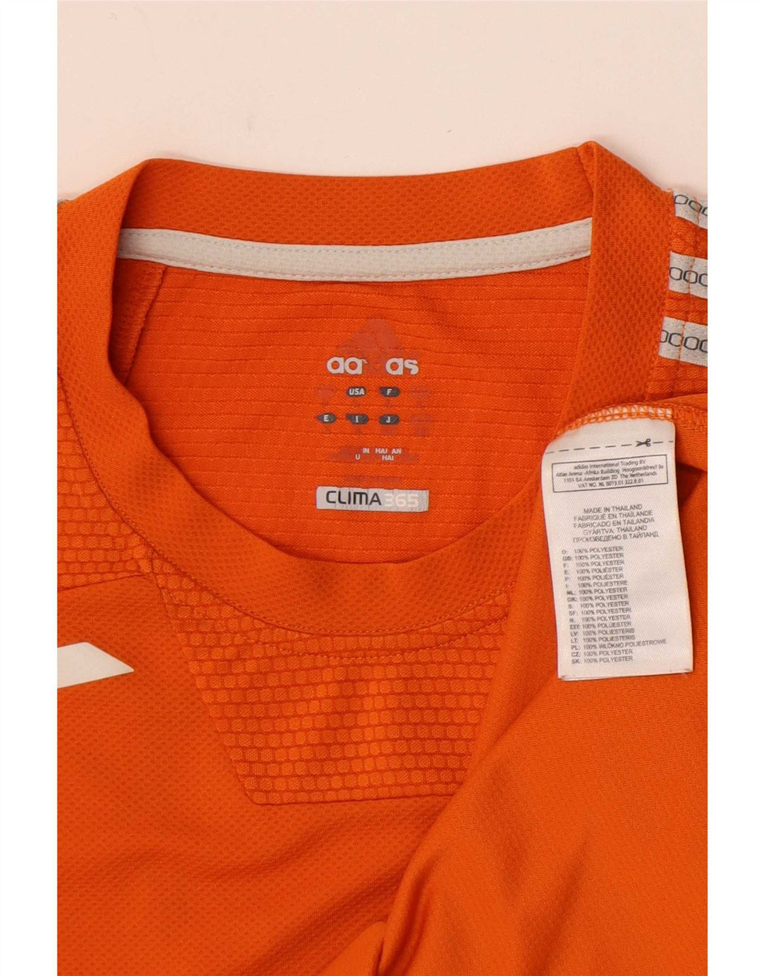 Adidas Mens Clima 365 Camiseta Top Grande Naranja Colorblock Poliéster