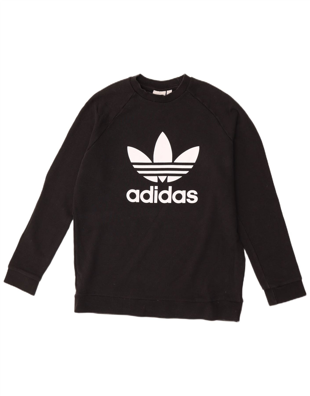 Adidas Hombre Sudadera Gráfica Jumper Grande Algodón Negro