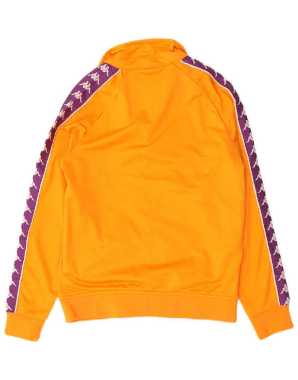 Kappa Mujer Gráfico Chándal Top Chaqueta UK 10 Small Naranja Colorblock