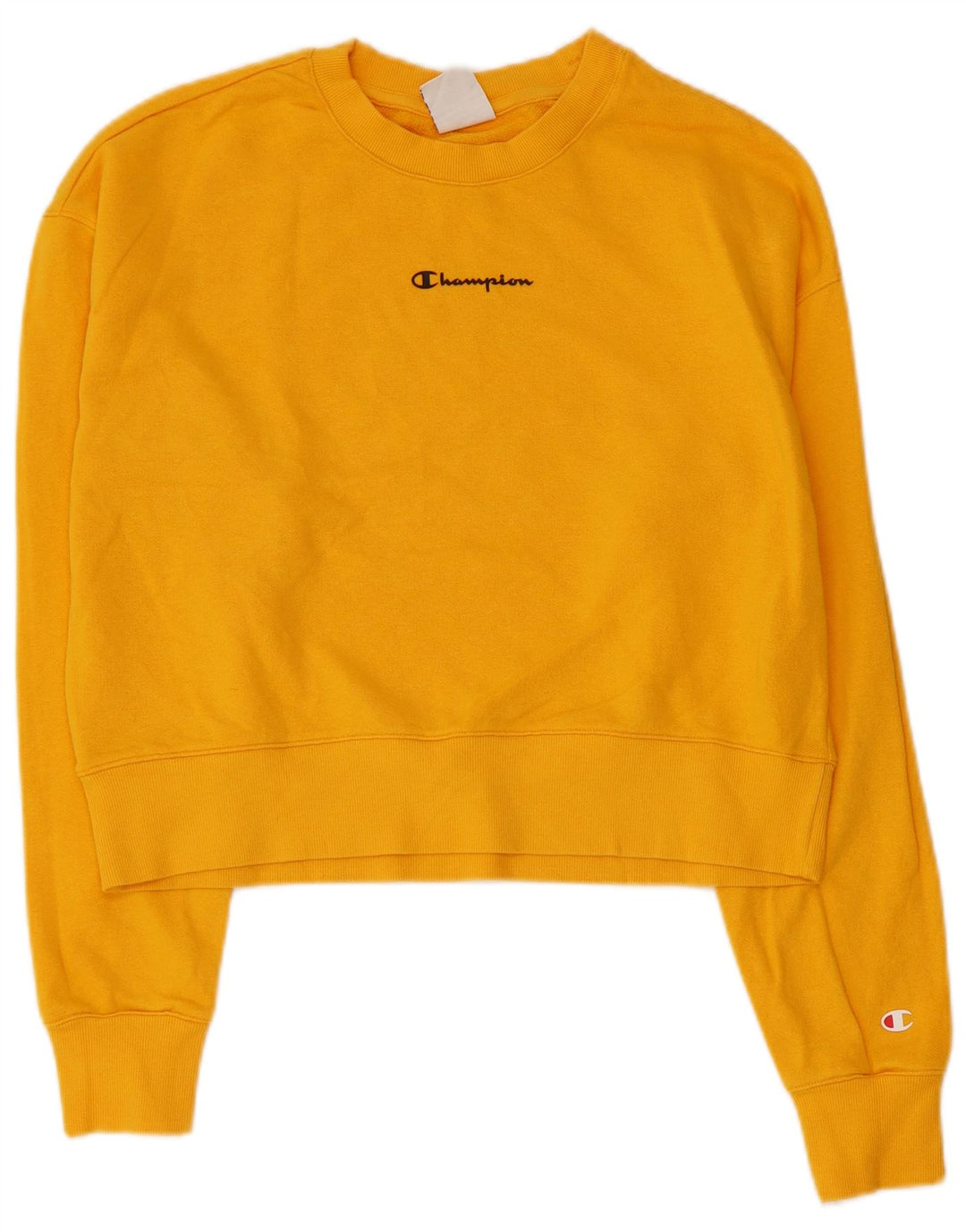 CHAMPION Sudadera corta para mujer Jumper UK 16 Large Yellow Cotton