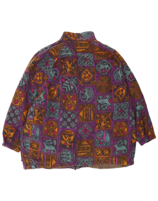 Vintage mujer chaqueta de lana de gran tamaño Reino Unido 18 XL multicolor geométrico