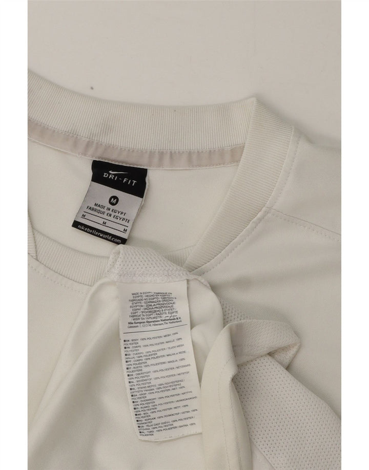 Camiseta Nike Dri Fit para hombre Top poliéster blanco mediano