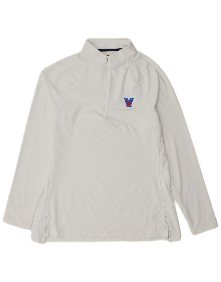 Peter Millar Top de chándal con cuello y cremallera para mujer Poliéster blanco mediano