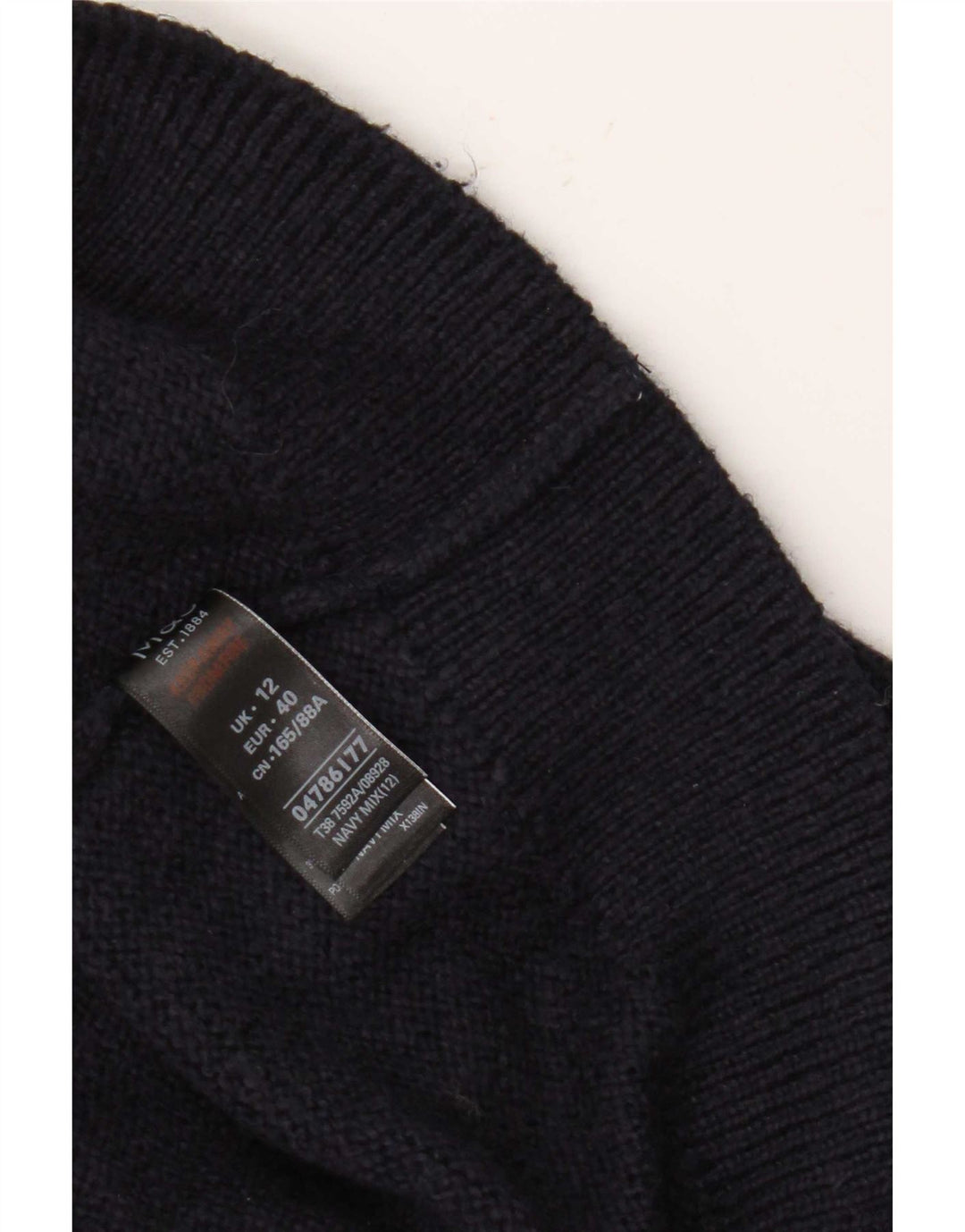 Marks & Spencer - Jersey con cuello alto para mujer, talla 40, talla M, color azul marino