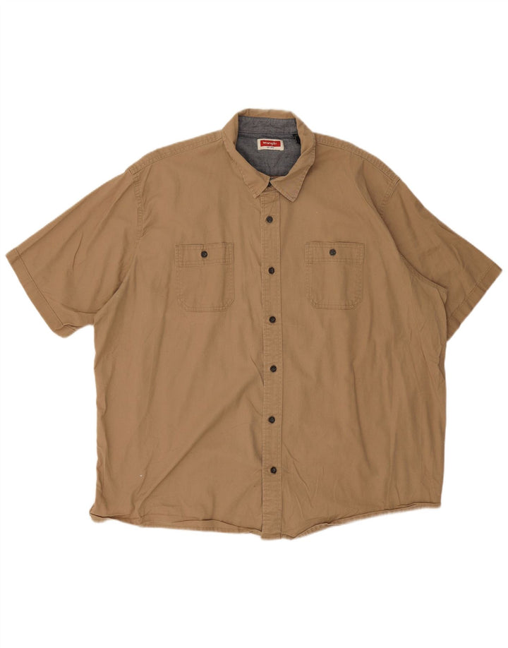 Wrangler Camisa De Manga Corta Hombre 2XL Algodón Beige