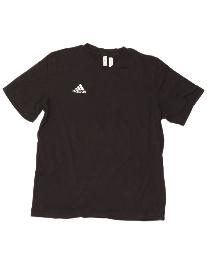 Adidas - Camiseta para hombre, talla grande, algodón negro