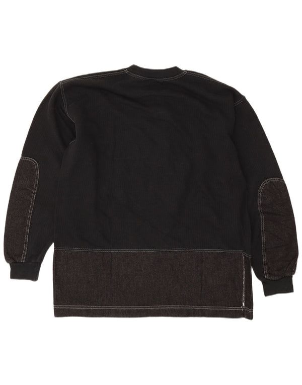 Vintage hombres gráfico top manga larga grande algodón negro