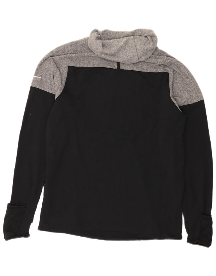 Nike Camiseta de Cuello Alto Therma-Fit para Hombre de Manga Larga Talla Mediana Color Negro Bloques de Color
