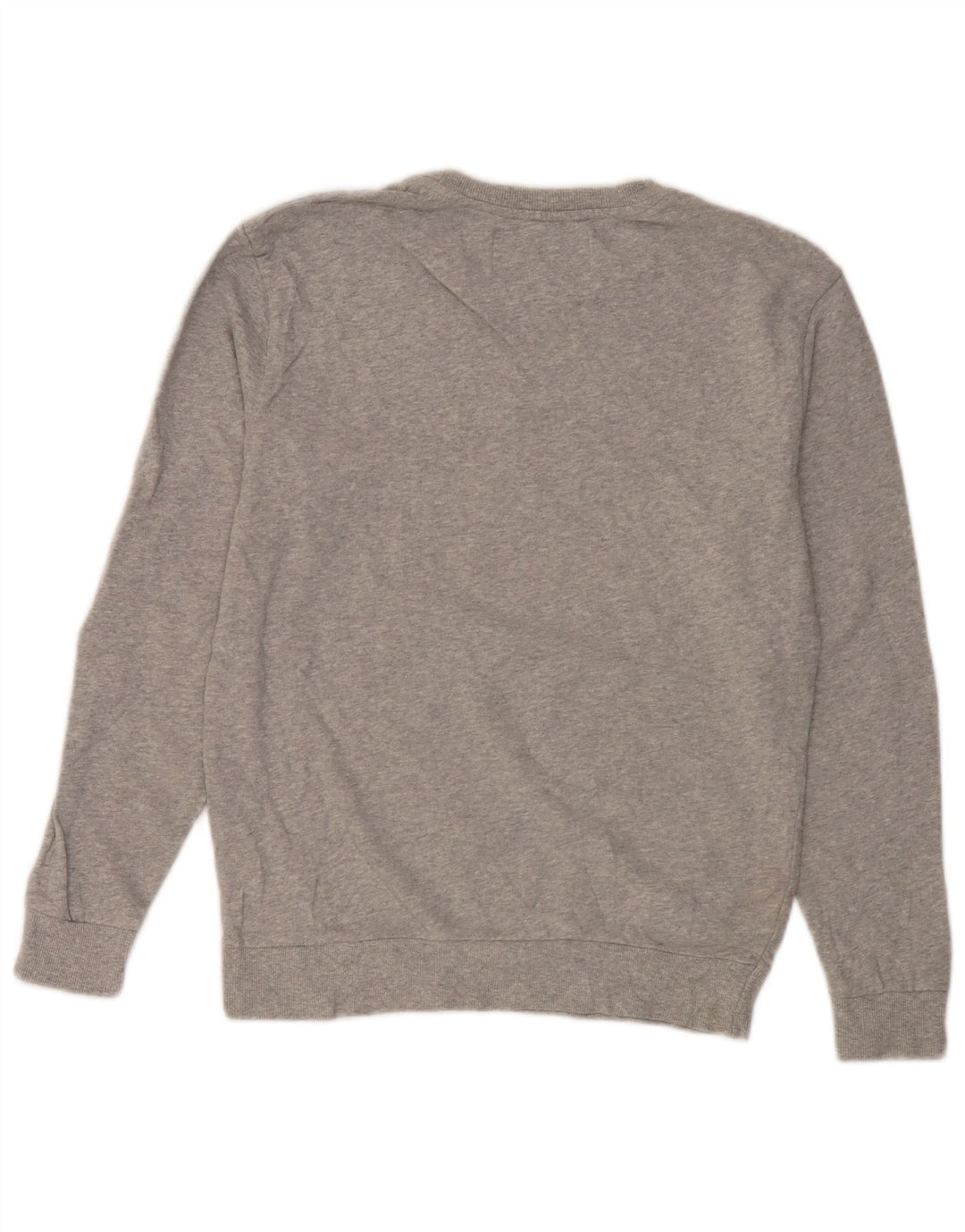 Zara Mujer Sudadera Gráfica Jumper UK 44 Algodón Gris Medio