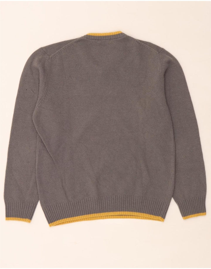 Sergio Tacchini Jersey con Cuello en V para Hombre de Lana a Rayas Gris Grande