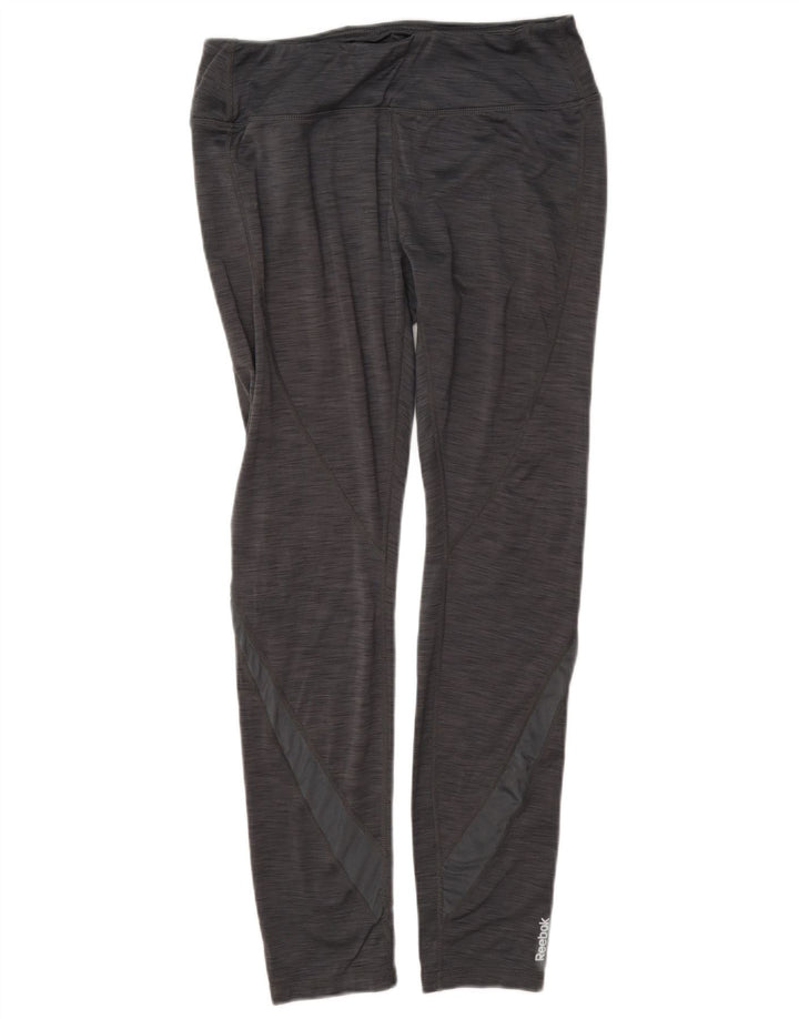 Reebok Leggings para mujer UK 12 Poliéster moteado gris medio