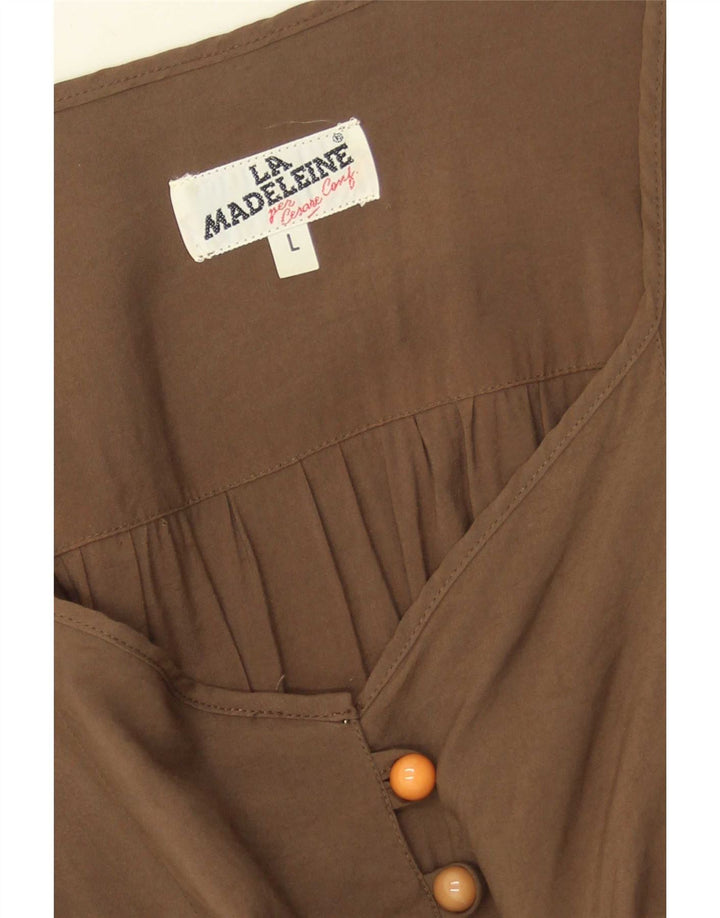 La Madeleine Maxi Vestido para Mujer Reino Unido 44 Grande Marrón