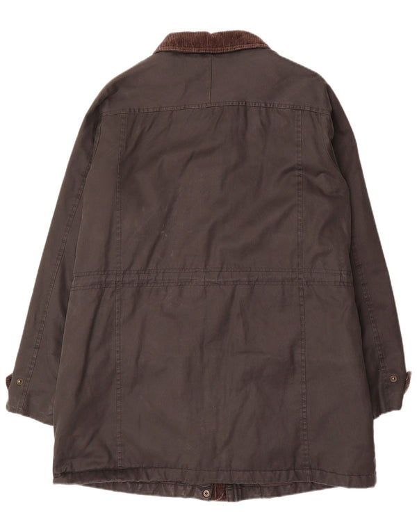Abrigo de algodón encerado para mujer Fat Face UK 12 Medium Black