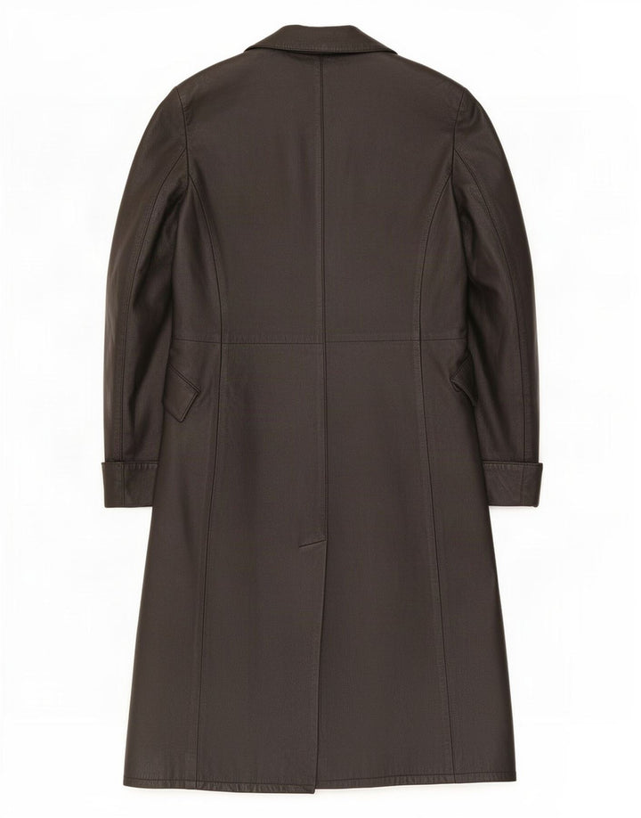 Masterpelle Abrigo de cuero para mujer IT 44 Mediano Negro