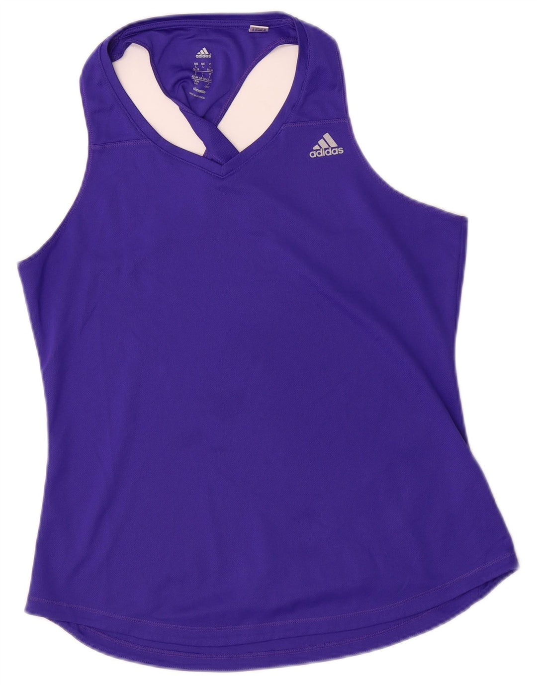 ADIDAS Mujer Climalite Chaleco Top UK 16/18 Grande Púrpura Poliéster