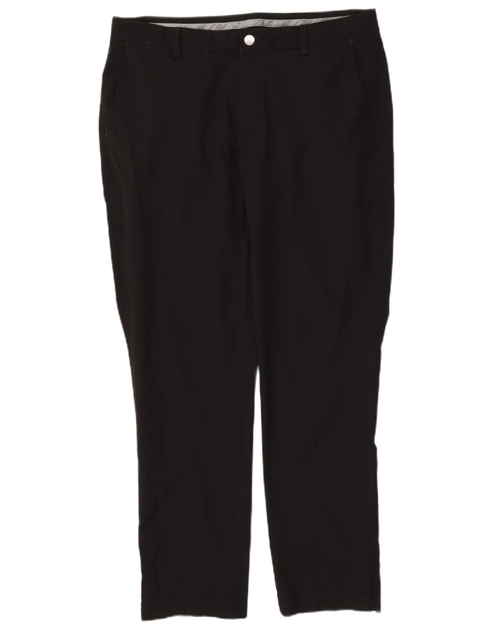 PUMA Pantalón chino ajustado para hombre W36 L32 Poliéster negro