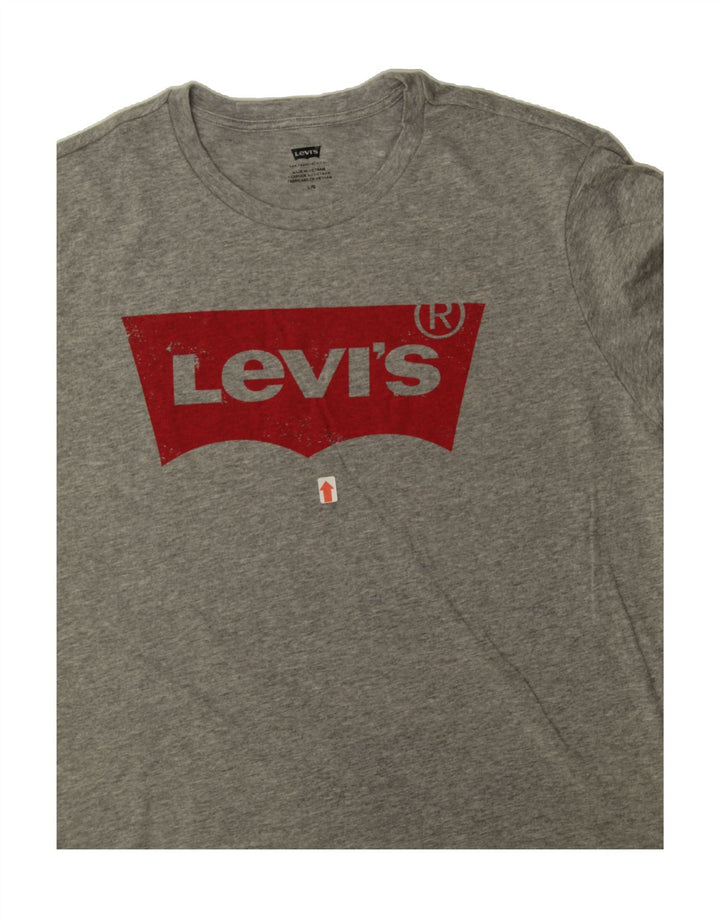 LEVI'S Mens Graphic T-Shirt Top Large Grey Cotton Vintage Levi's and Second-Hand Levi's from Messina Hembry 