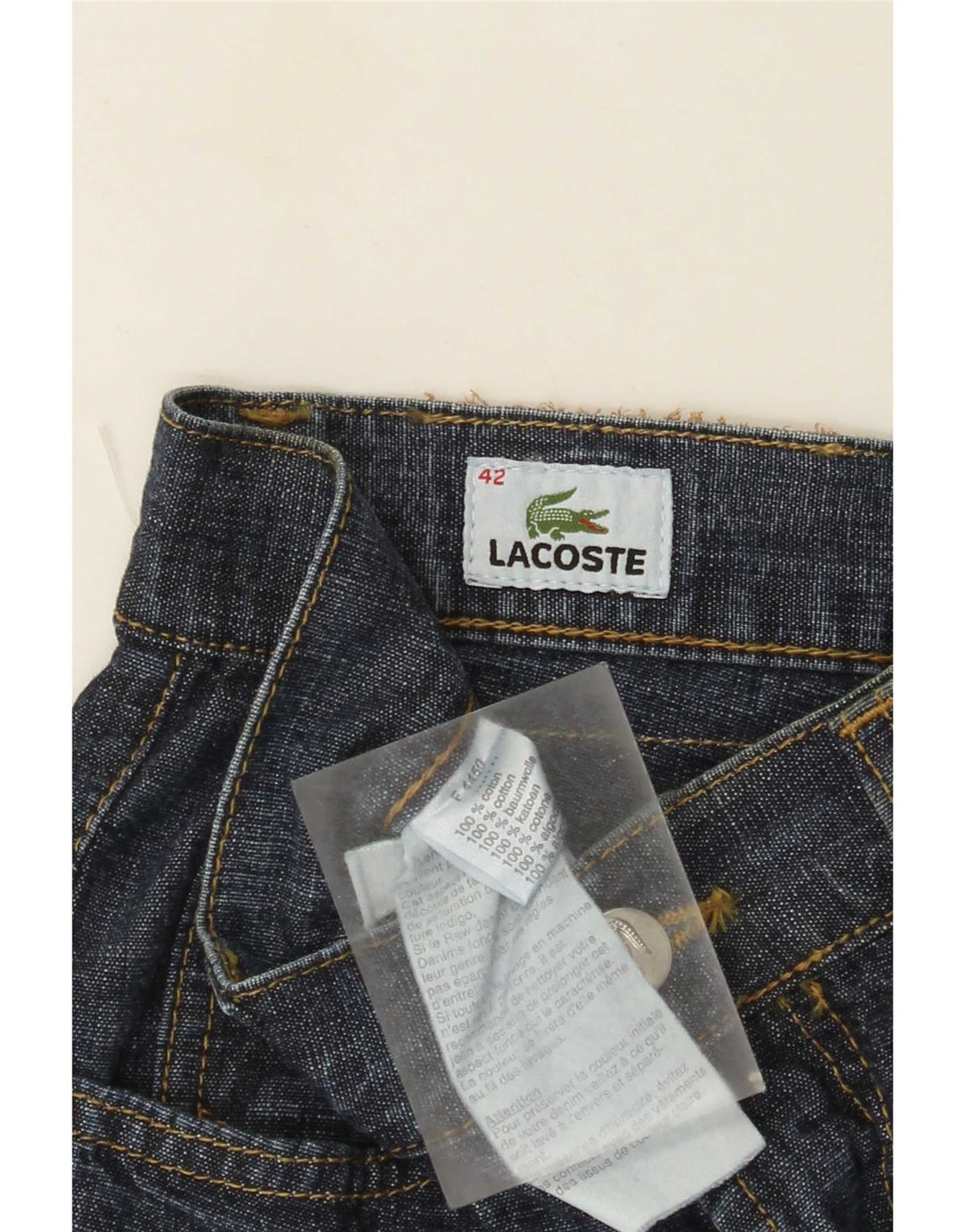 Lacoste Jeans rectos para hombre Talla 42 Mediano W32 L28 Algodón azul marino