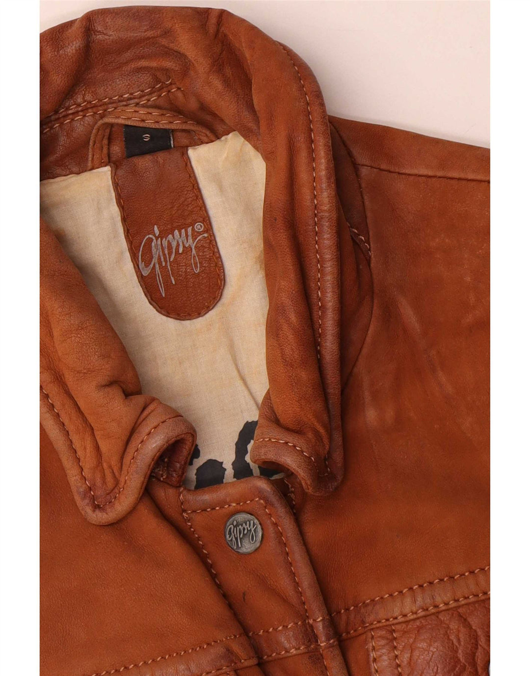 Gypsy Chaqueta de cuero para mujer UK 10 Small Brown