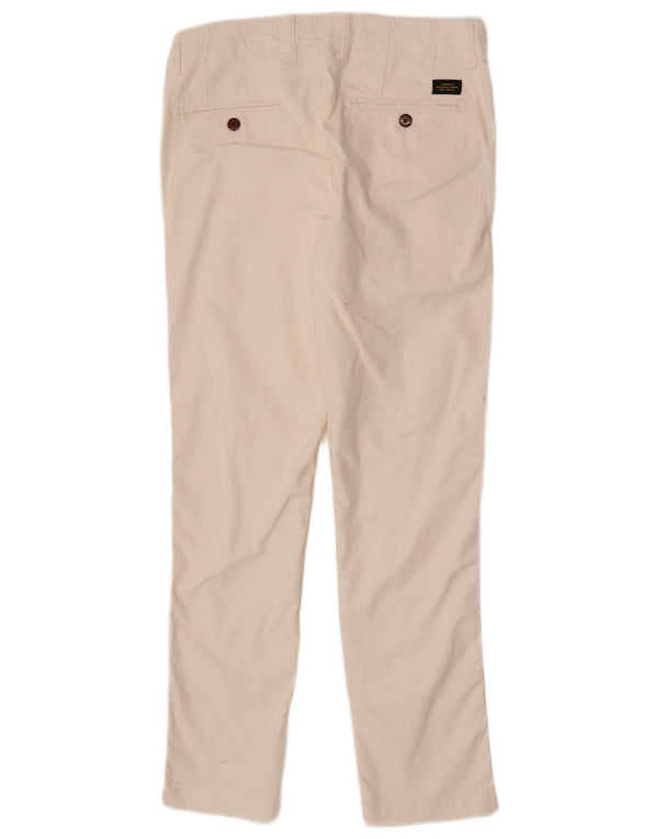 Superdry Pantalón chino cónico para hombre W30 L29 Algodón blanco roto