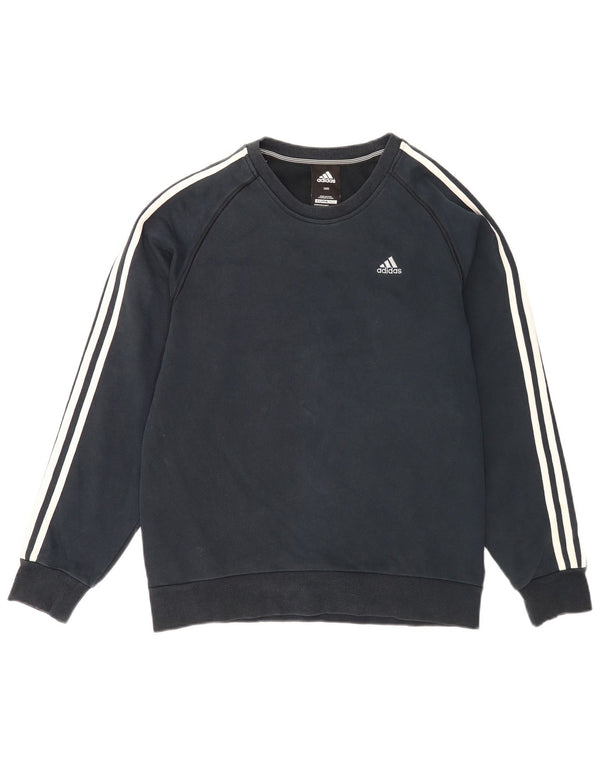 Adidas Mens Clima 365 Sudadera Jumper Pequeño Azul Marino Algodón