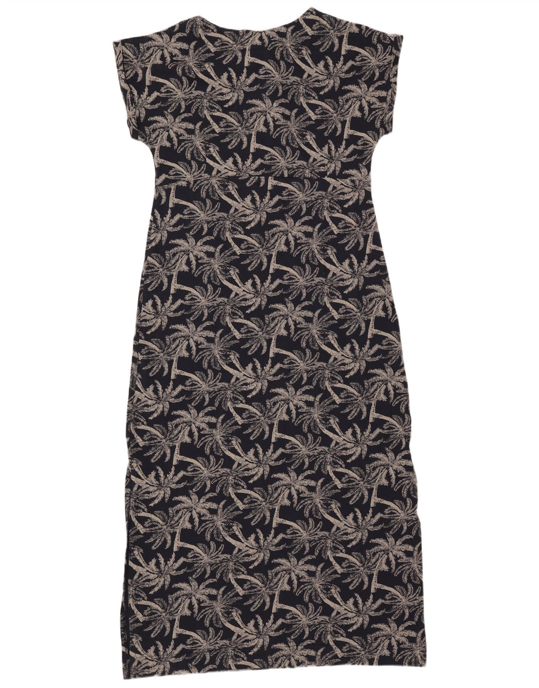 WEIRD FISH Vestido largo con estampado abstracto para mujer UK 44 Grande Algodón azul marino