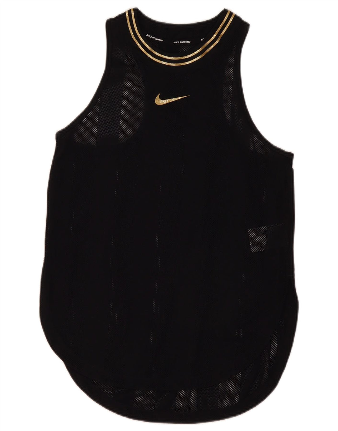 Nike Mujer Dri Fit Chaleco Top UK 10 Pequeño Nylon Negro