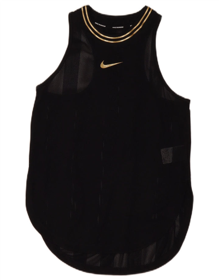 Nike Mujer Dri Fit Chaleco Top UK 10 Pequeño Nylon Negro