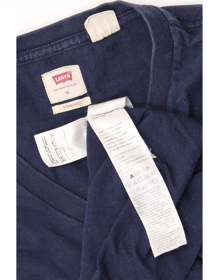 Levi's Camiseta estándar para hombre Top mediano de algodón azul marino