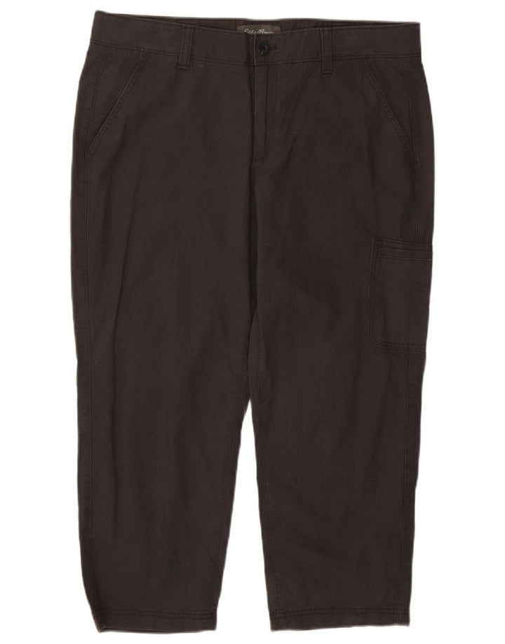 EDDIE BAUER Pantalones capri cargo rectos para mujer US 14 XL W36 L23 Gris