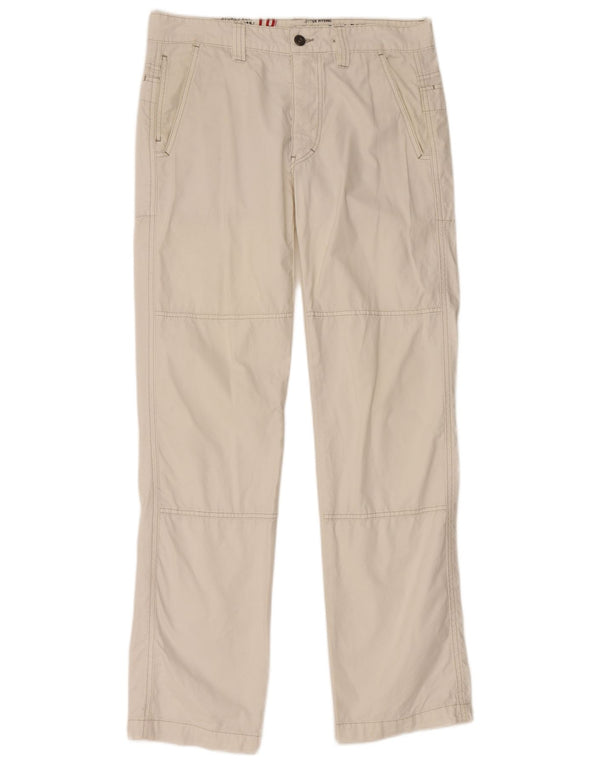 MURPHY & NYE Pantalones casuales rectos para hombre W33 L32 Algodón blanco roto