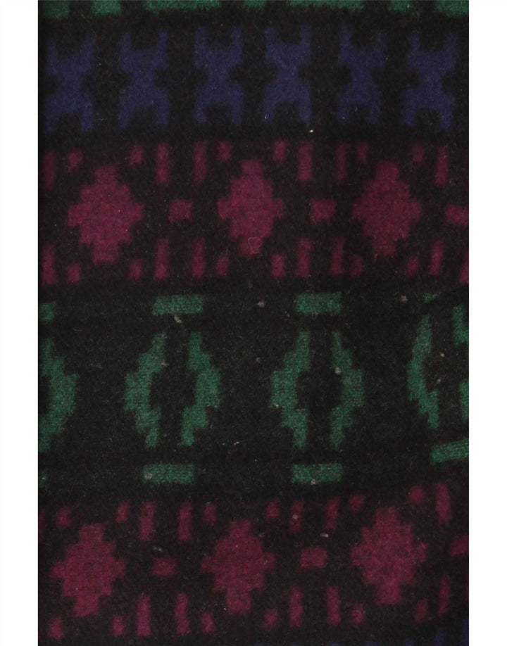 Vintage mujer abrigo Reino Unido 26 5XL lana geométrica multicolor