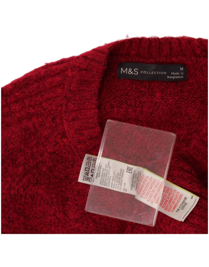 Marks & Spencer - Jersey de cuello redondo para mujer, talla 40, tamaño mediano, color burdeos