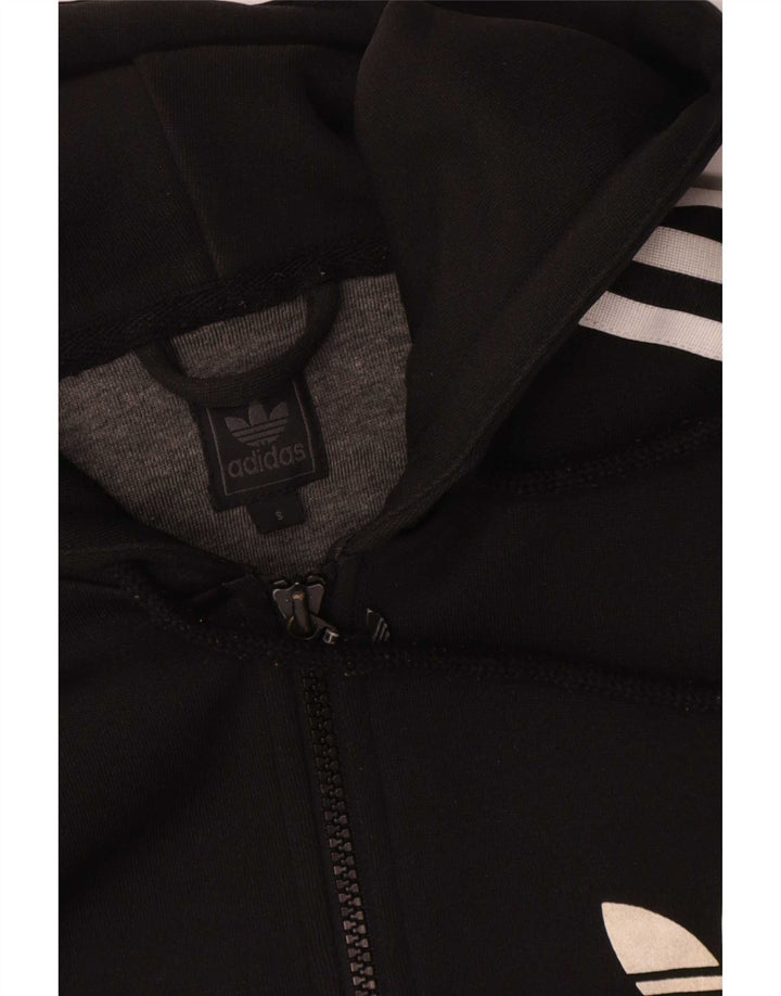 Adidas - Sudadera con capucha y cremallera para mujer, talla 40, poliéster negro grande