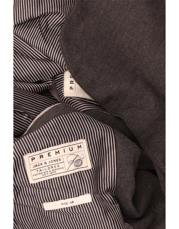 Jack & Jones Chaqueta tipo blazer de 2 botones para hombre EU 48 Poliéster gris medio