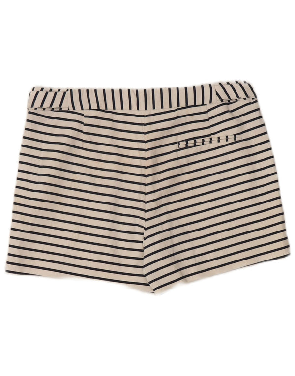 Zara Mujer Hot Pants Medium W30 Algodón Rayas Blanco