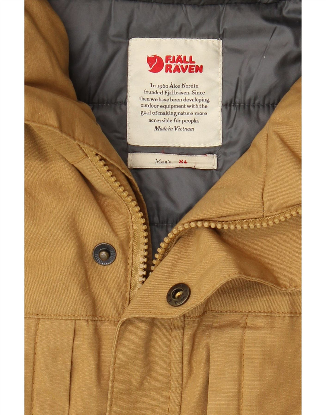 Fjall Raven Chaqueta cortavientos con capucha para hombre UK 42 XL Beige