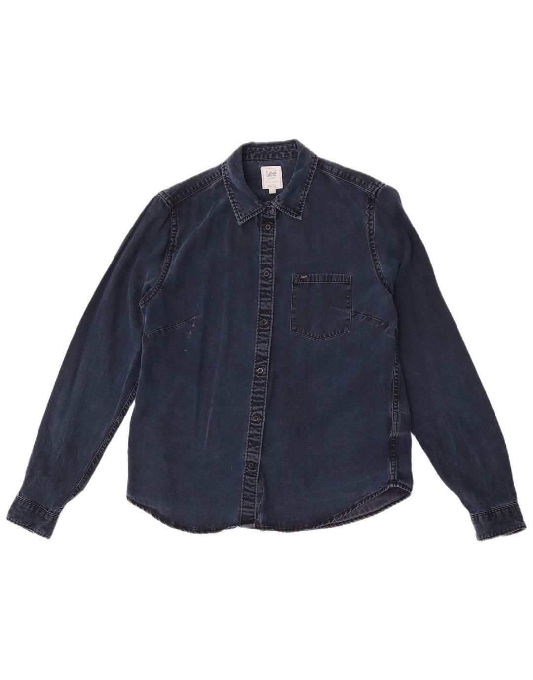 Camisa vaquera de corte regular para mujer Lee UK 40 Small Lyocell azul marino