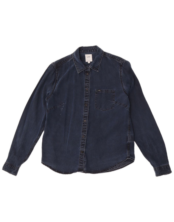Camisa vaquera de corte regular para mujer Lee UK 40 Small Lyocell azul marino