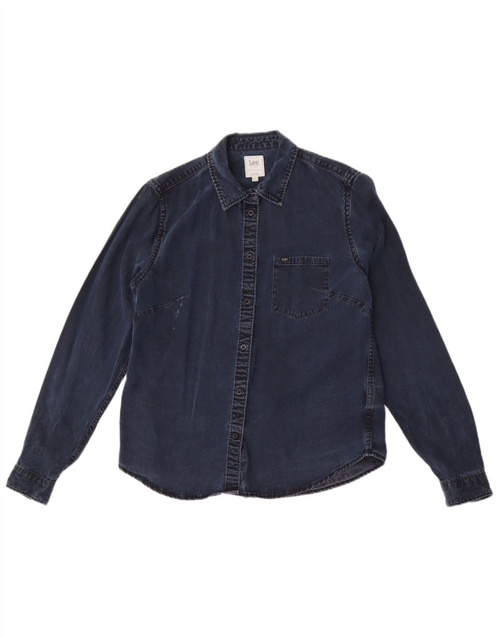 Camisa vaquera de corte regular para mujer Lee UK 40 Small Lyocell azul marino