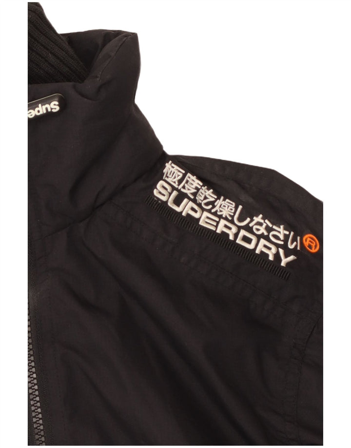 Superdry Chaqueta cortavientos con estampado Windcheater para mujer, talla 40, color negro