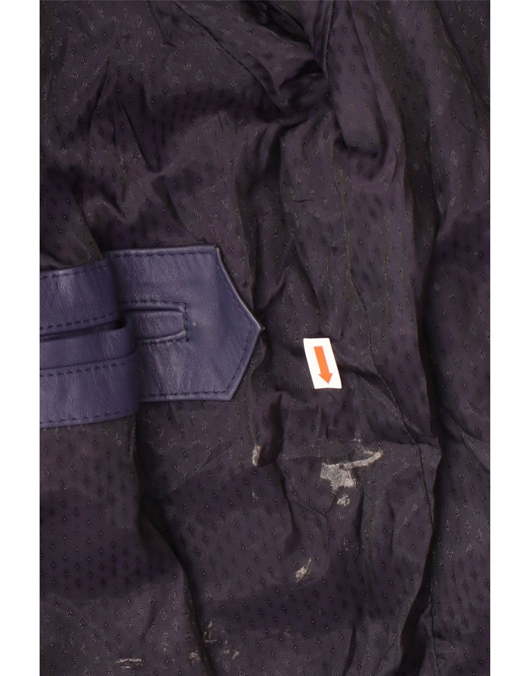 Vintage mujer bombardero chaqueta de cuero Reino Unido 14 azul marino medio