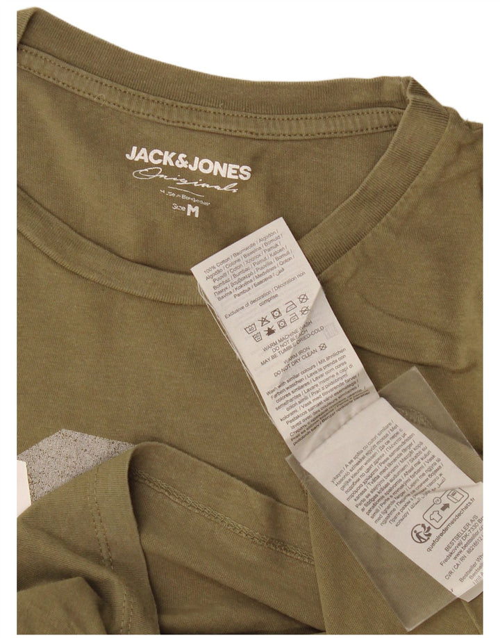 Jack & Jones Hombre Camiseta Gráfica Top Medium Khaki Algodón